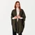 Aran Lambswool Monochrome Poncho Army Green ShamrockGift.com