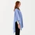 Aran Lambswool Monochrome Poncho Blue side view ShamrockGift.com