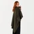 Aran Lambswool Monochrome Poncho Army Green ShamrockGift.com