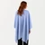 Aran Lambswool Monochrome Poncho Blue back view ShamrockGift.com