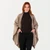 Aran Lambswool Monochrome Poncho Brown srudio ShamrockGift.com