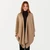 Aran Lambswool Monochrome Poncho Camel Front view ShamrockGift.com