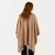 Aran Lambswool Monochrome Poncho Camel back view ShamrockGift.com