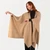 Aran Lambswool Monochrome Poncho Camel studio ShamrockGift.com