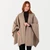 Aran Lambswool Monochrome Poncho Brown ShamrockGift.com