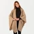 Aran Lambswool Monochrome Poncho Camel ShamrockGift.com