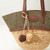 Handcrafted Islander Harris Tweed & Straw Bag Chesnut ShamrockGift.com