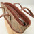 Handcrafted Islander Harris Tweed & Straw Bag Beige  side view ShamrockGift.com