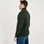 MM203110 Men's Single Button Shawl Collar Aran Sweater Army Green ShamrockGift.com