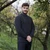 MM202 Charcoal Traditional Men's Crew Neck Aran Sweater Front view ShamrockGift.com