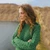 ML157-105 Green Ladies Signature Crew Neck Ribbed Sweater Front ShamrockGift.com