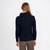 SAOL Ladies Turtleneck Ribbed Cable Knit Sweater Navy AWL118 Back View ShamrockGift.com
