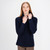 SAOL Ladies Turtleneck Ribbed Cable Knit Sweater Navy AWL118  Studio ShamrockGift.com
