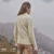 SAOL Super Soft Merino Ladies Diamond Aran Sweater ML905 Natural Back ShamrockGift.com