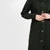 ML126 102 ARMY GREEN Colour Irish Aran Raised Collar Jacket Long Sleeve Closeup View Shamrockgift.com