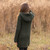 ML144 Army Green Women's Hooded Aran Zipper Coat Back Side Lifestyle ShamrockGift.com ML144 Army Green Women's Hooded Aran Zipper Coat Back Side Lifestyle ShamrockGift.com