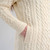 ML144-100 NATURAL WHITE Color Women's Hooded Aran Zipper Coat Sleeve View  Shamrockgift.com