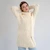 ML144-100 NATURAL WHITE Color Women's Hooded Aran Zipper Coat Shamrockgift.com