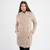 ML144 Parsnip Color Women's Hooded Aran Zipper Coat Front ShamrockGift.com