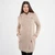 ML144 Parsnip Color Women's Hooded Aran Zipper Coat Front ShamrockGift.com