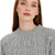 SAOL Women's Supersoft Wool Knit Irish Cable Crew Neck Sweater Grey Profil View AWL103 ShamrockGift.com