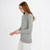 SAOL Women's Supersoft Wool Knit Irish Cable Crew Neck Sweater Grey Lateral view AWL103  ShamrockGift.com