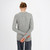 SAOL Women's Supersoft Wool Knit Irish Cable Crew Neck Sweater Grey AWL103 Back ShamrockGift.com