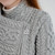 SAOL Cable Knit Side Zip Cardigan ML136 Grey Front view ShamrockGift.com