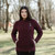 SAOL Cable Knit Side Zip Cardigan ML136 Wine ShamrockGift.com