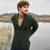 MM904 Men's Irish Aran Shawl Neck Cardigan Army Green Front ShamrockGift.com