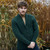 MM904 Men's Irish Aran Shawl Neck Cardigan Army Green Front ShamrockGift.com