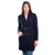 SAOL Ladies Double Breasted Shawl Collar Coat Navy ML131 ShamrockGift.com