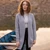 ML166 103 Grey Ladies Long Open Front Drape Cardigan Front View ShamrockGift.com