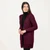 ML166 108 Wine Ladies Long Open Front Drape Cardigan  Side View ShamrockGift.com