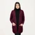 ML166 108 Wine Ladies Long Open Front Drape Cardigan Front View ShamrockGift.com