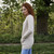 ML166 108 Parsnip Ladies Long Open Front Drape Cardigan Side View ShamrockGift.com