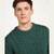 Aran-Woollen-Mills-Irish-Men's-Sweater-A823-Connemara-Green-Front-ShamrockGift.com