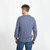 Aran-Woollen-Mills-Irish-Men's-Sweater-A823-Denim-Blue-Back-ShamrockGift.com