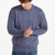 A8023-Irish Men's Crew Neck Sweater Denim Blue ShamrockGift.com