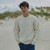 A8023-Irish Men's Crew Neck Sweater White Front View ShamrockGift.com