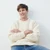 A8023-Irish Men's Crew Neck Sweater White ShamrockGift.com
