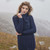 SAOL Chunky Collar Buttoned Irish Aran Coat  ML120 Navy ShamrockGift.com