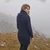 SAOL Chunky Collar Buttoned Irish Aran Coat  ML120 Navy back ShamrockGift.com