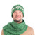 SAOL Shamrock Men's Cable Knit Irish Wool Hat Green MM256 Front View ShamrockGift.com