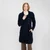 SAOL Ladies 3 Buttons Collar Coat Navy ShamrockGift.com