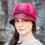 Mucros Weavers Irish Hat Flapper Style Raspberry Plaid MWFH223 Shamrockgift.com