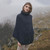 ML132-1001 CHARCOAL Color Ladies Rolled Collar Irish Poncho Sweater Shamrockgift.com ML132-1001 CHARCOAL Color Ladies Rolled Collar Irish Poncho Sweater Shamrockgift.com