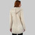 ML128-100 Hooded Aran Coat with Celtic Knot Zipper White Back View Shamrockgift.com