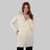 ML128-100 Hooded Aran Coat with Celtic Knot Zipper White Shamrockgift.com
