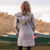 Saol Ladies Classic Fit Long Cardigan with Hood Grey back ShamrockGift.com